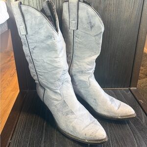 Vintage Capezio Dusty Blue Gray Leather Cowgirl Cowboy Boots Women’s 6M USA